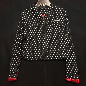 Sourpuss black polka dot crop jacket